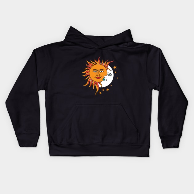 Sun and Moon Kids Hoodie by Dila Art